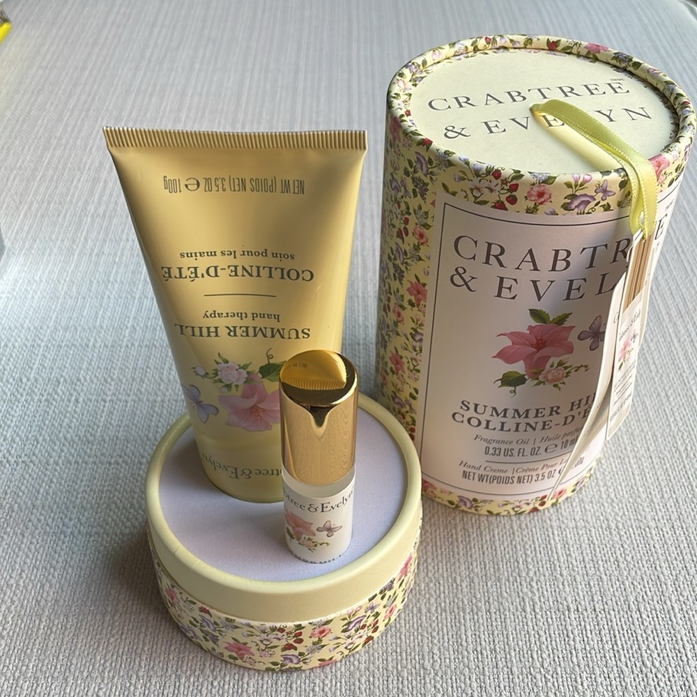 Crabtree & Evelyn Summer Hill fragrance oil hand cream set